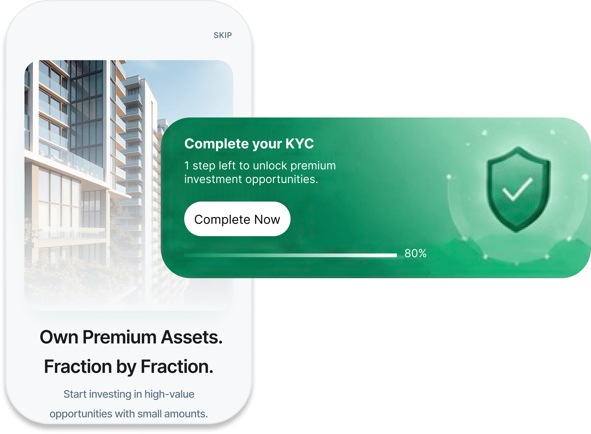 Mobile app showing KYC verification screen